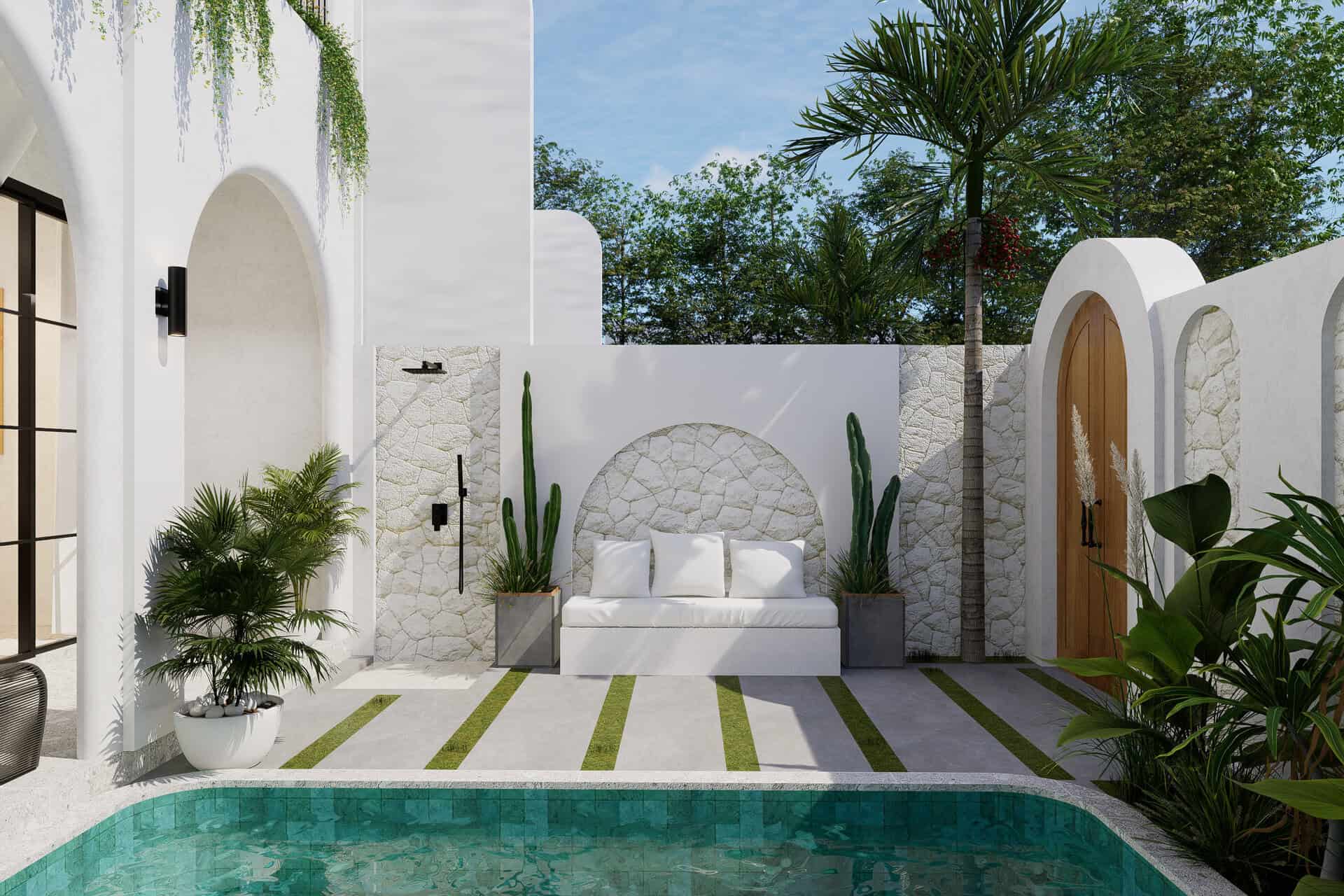 TROPICAL 1/2 BEDROOM VILLA FOR SALE LEASEHOLD IN PERERENAN BALI BE-996 